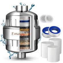 de Ducha Agua Universal de - Incluye 3 Cartuchos de Reemplazable- Purificador de Agua para Elimina Cloro/Impurezas Olores Para Todo Tipo de Cabezas de Duchas y Regaderas Marca - 25 Etapas - Ver 2