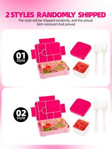 1pc Minimalist Solid Color Multi-Compartment Lunch Box With Lid, Fruit Salad Bento Box, Microwaveable Lunch Container, Reusable, Suitable For Outdoor Camping, Picnic, Office Workers, Back To School - Multicolor - View 19
