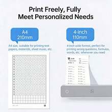 HPRT MT610 Wireless Printer, Portable Mini Bluetooth Thermal Printer, Compact A4 Paper Printer, Compatible With IOS/Android/Laptop, Inkless Black & White, Ideal For Students, Home Office, Homework, And Error Correction - Off-white - View 6