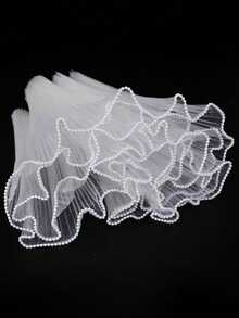 4Yards Faux Pearl Edge Flower Wrapping Mesh Paper Bouquet Packaging Paper Wrinkled Wavy Net Yarn For DIY Crafts Wrinkled Organza Ribbon Washable Reusable Cloth Florist Supplies Wedding Gift Packaging Holiday Party Decorations - One Size Fits All - View 16