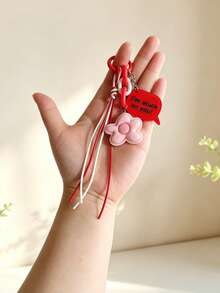 1pc Floral Lanyard Keychain, New Creative Colorful Flower Hand-Carried Key Pendant Chain - A - View 10