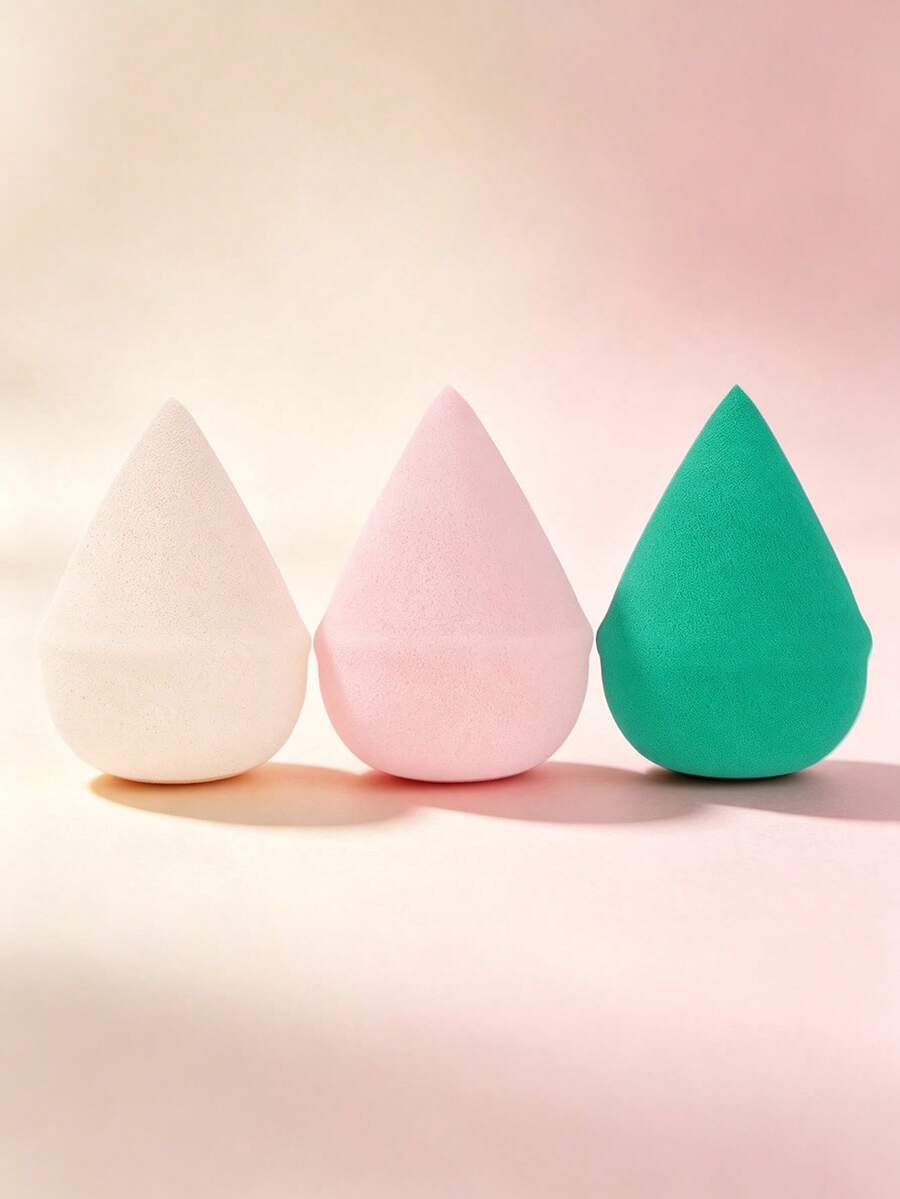 MAANGE 3入多面美妝蛋 多功能化妝海綿 可重複使用/可水洗 適用液態與霜狀底妝 可打造漸層遮瑕妝容 混色美妝蛋 女用化妝配件 女性禮物 居家或隨身攜帶使用
