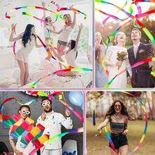 1/3pcs Gymnastics Ribbon Stick, Magic Wand And Ribbon Gift, Shiny Gradient Color Rhythmic Gymnastics Ribbon Gift With Tassels And Rotating Ribbon, Gradient Dance Ribbon, Artistic Dance Gymnastics Performance Decoration Prop, Gymnastics Dance Ribbon Party Gift, Gymnastics Performance Training Tool, Birthday Party, Ribbon Decoration Small Gift - Multicolor - View 4
