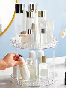 360° Rotating Makeup Organizer, Transparent Acrylic Cosmetic Storage Rack, Multi-Layer Vanity Storage Shelf, Large Capacity Storage Rack, Perfume And Skincare Display Stand, Transparent Beauty Organizer, Suitable For Vanity, Bathroom Countertop, Bedroom Home Decor, Multi-Layer Rotating Large Capacity Bedroom Room Perfume And Cosmetic Storage Box - Multiple Colors - View 8