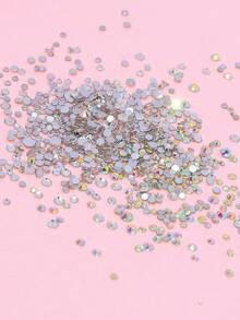 12-Grid Box Multi-Color Flat Back Rhinestones Nail Art Decoration Accessories, Easy To Pick Up, Long-Lasting Sparkle, Beginner-Friendly Nail Art Rhinestone Pen And Multi-Size Flat Back Rhinestone Set For Nail Art Beginners, Crafts, Phone Case And DIY Decoration - Multicolor - View 3