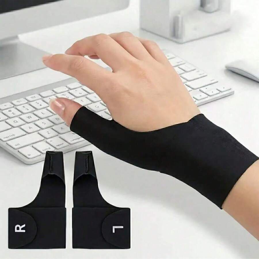 1/2pcs Adjustable Breathable Wrist Band Thumb Stabilizer - Ergonomic Support, Suitable For Computer Typing, Repetitive Work And Anti-Slip Design - Multicolor - View 1
