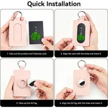 2 Packs Card Holder With Slot Compatible With AirTag, Soft Silicone Key Card Protective Case For Y S X Cybertruck, With Keychain For Card Storage - View 6