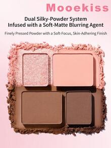 Mooekiss 01 Milk Powder Puff 4-Color Eyeshadow & Aegyosal Palette - 01 Milk Powder - View 4