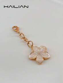 HAILIAN Multi-Style Sakura Floral Chain Bag Charm Set, Rhinestone Pearl Enamel Flower Keychain Pendant For Purse Decor & Friendship Gift - White - View 23