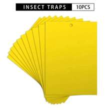 Juego de 10 trampas para moscas para el hogar y la cocina, adhesivos de alta eficiencia para atrapar moscas, mata moscas de la fruta, trampa repelente de moscas, repelente de insectos. - 10 unidades - 25 x 40 cm - Ver 3