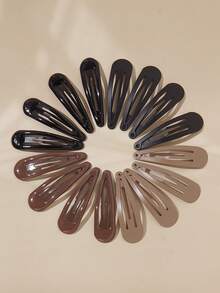 16pcs Glossy/Matte Water Drop BB Clips, Low Saturation Minimalist Versatile Bangs & Loose Hair Clips, Minimalist Ins Style Hair Accessories For Makeup & Styling, Portable Practical Hair Clips - Multicolor - View 14