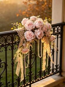 10 Artificial Rose Flower Heads, Made Of Cotton Roses. Suitable For DIY Handmade Floral Arrangements. Home Decor Photography Props. Realistic And Durable Artificial Flower Decorations, Suitable For All Seasons - Perfect For Outdoor, Living Room, Family Gatherings, Etc., Multi-Functional Floral Decor | Exquisite Petal Design | Durable Artificial Flowers, Floral Decorations, Flower Arrangement - Baby Pink - View 8