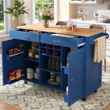 Modern Sideboard Blue With Storage Space - Blue - View 1