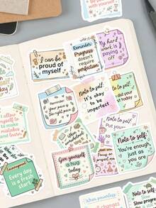 50Pcs Motivational Quote Stickers, Positive Inspirational Text Waterproof Vinyl Decals, Decor Stickers For Water Bottles, Laptops, Luggage, Teen Back To School Stationery - 50Pcs - View 4