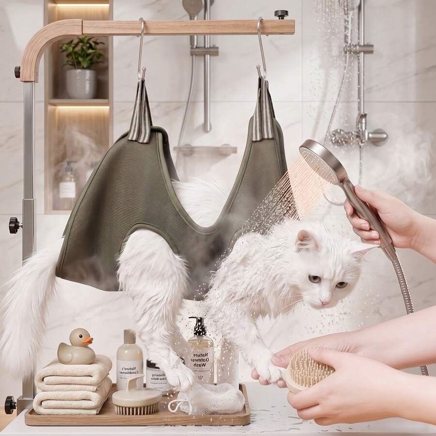 Cat And Dog Pet Grooming Hammock, Breathable Sling For Nail Trimming And Bathing, Anti-Scratch Protective Bag For Grooming - one-size - View 1
