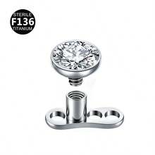 F136 Titanium Alloy Accessory Head 1.2 Thread Bowl Bottom Diamond Stud Skin Piercing Clavicle Stud Implant Stud Skin Graft Stud 2-5mm Drill - Nail Embedment (1 Set) - View 4