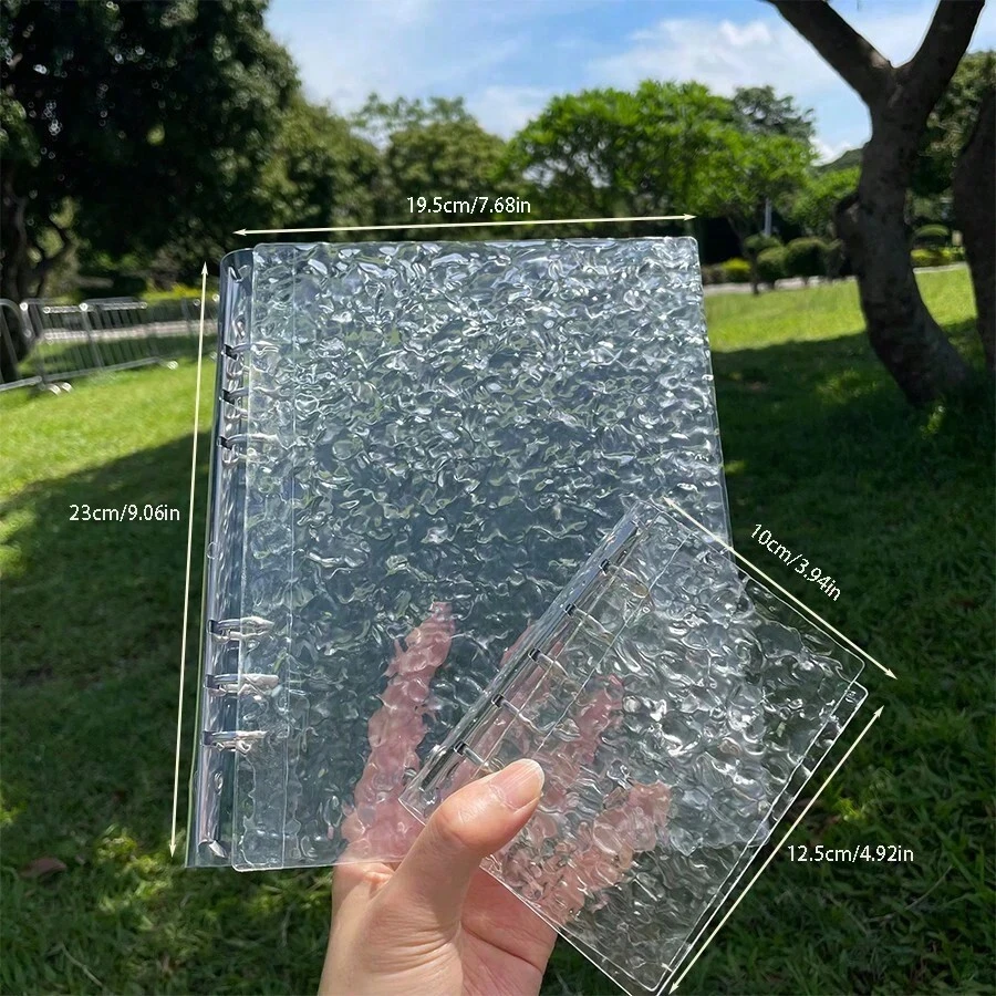 A5 波浪透明壓克力資料夾 清透耐用材質 活頁筆記本封面 可作為筆記本、計畫本、卡片收納 B - 水晶卡冊 - 查看 1