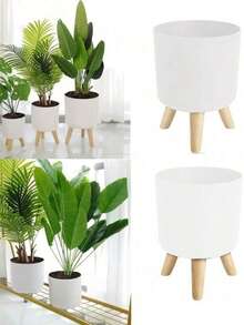 Vaso Redondo Moderno com Pernas Destacáveis, Adequado para Uso Interno e Externo - Perfeito para Suculentas, Violetas, Flores e Cactos - Decoração de Casa e Escritório, Vaso de Chão, Acessórios para Plantas Internas, Quarto, Sala de Estar, Suporte para Vaso - Novo modelo - Visão 11
