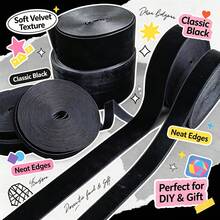 7 Sizes Navy Blue Single-Sided Flocked Satin Ribbon, 0.6-5cm 2 Yards/Roll Luxury Matte Single-Sided Flocked Ribbon, Suitable For Bow DIY, Gift Wrapping, Bouquet Making And Other Flocked Ribbon Decorative Crafts - Multiple Specifications - View 5