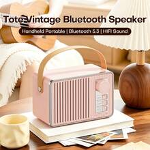 Vintage Retro Bluetooth Wireless Mini Speaker, Stereo Clear Sound Quality, Deep Bass, Portable Speaker, Compatible With IPhone, Android Devices And Tablets - Multicolor - View 6