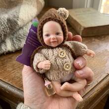 6 Inch Vivienne Silicone Reborn Baby Doll Girl Handmade Cute Mini Newborn Doll(Anatomically Accurate) - Silicone Doll - View 5