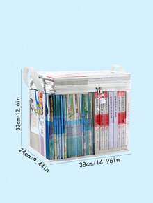 2/3pcs Transparent Storage Boxes With Flip Lid, Large Rectangular Stackable Space-Saving Organizer Bins, Durable Plastic Storage Containers For Home, Office, Dorm Organization - Multicolor - View 9