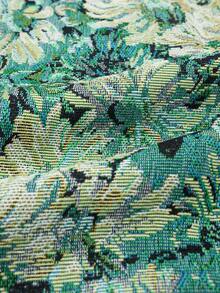 Men's Fashionable Vintage Green Floral Jacquard Jacket - Multicolor - View 9