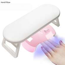 1Pc Foldable Nail Arm Rest, Portable Hand Rest For Nails, Raised Design For Nail Lamp, Round & Square Available, Macaron Multi-Color, Wrist Support For Home & Salon Nail Art - View 2