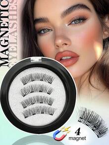 2 Pairs Magnetic False Eyelashes Kit With Professional Tweezers Reusable Thick Crossed Eyelashes Applicator Natural Eye Lashes Mixed Design For Daily Wear, Work, Study, Travel, Parties, Etc. - Black - View 21