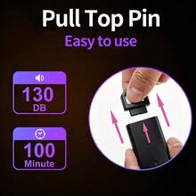 Rechargeable 130dB Personal Safety Alarm With LED Light, Vibration Sensor, Portable Alarm, USB-C Charging, Suitable For Women, Teens, Seniors - A - View 8