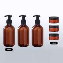 3pcs 500ml Amber Thick Long Neck Refillable Pump Bottles/Jars - Suitable For Shampoo, Body Wash, Conditioner, Bath Salts, Lotion And Massage Cream - Brown - View 24