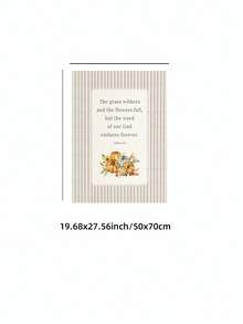 1pc Frameless Christian Fall Pumpkin Striped Isaiah Verse Wall Art Dorm Gift - Multi-color - View 12