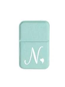 Mini Blue-Green Letter Foldable Portable Makeup Mirror, Printed With Artistic Heart White Initial, Name Initial, With Stand Makeup Mirror, Travel Mirror, Beauty Product, Desktop Makeup Mirror, Rectangular Desktop Compact Makeup Mirror, Foldable Small Minimalist Makeup Mirror, Student Dorm Back To School Mirror, Back To School Gift, Travel Portable Makeup Mirror, Suitable For Women's Gift - Back To School Season, Best Gift For Teachers - Multicolor - View 21