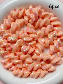 6pcs 15*30mm UV Solid Color Glow-In-The-Dark Wavy Spiral Straight Hole Acrylic Colorful Threaded Beads DIY Phone Chain Stringing Material Accessories - Threaded Beads - View 9
