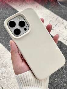 溝槽按鈕高品質液態矽膠手機殼，相容 iPhone 17 16 15 14 13 12 11 Pro Max，柔軟蠟感橡皮擦觸感，親膚舒適 - 古董白 - 查看 6