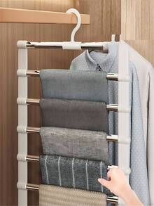 Multi-Layer Pants Hanger, Space-Saving Anti-Slip Wardrobe Storage Rack, Suitable For Storing Scarves, Jeans, Long Pants, Sturdy Design (This Product Requires Self-Assembly, Easy Installation, Simple Operation) Halloween. Christmas - Multicolor - View 4