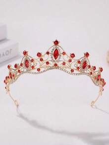 Bando Mahkota Daun Kristal dengan Hiasan Berlian Penuh, Perhiasan Gaya Putri Peri Klasik, Cocok untuk Pengantin - MultiWarna - View 9