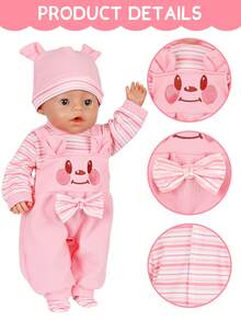 14pcs 16-18in Children Doll Pink Outfit Set, Rompers, Dresses, Jackets, Headbands, Fun Toy Doll Clothes, Children Birthday Gift, Gift For Kids, Doll Not Included - Multicolor - View 2