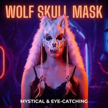 1pc Plush Wolf Skull Shaped Costume Mask, Halloween Cosplay Mask - View 1