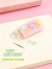 Colorful Star Jelly Eraser, Semi-Transparent Soft Texture Clean Erasure Art Sketching Student Exam Correction Eraser, Back To School Essential Stationery - Multicolor - View 5