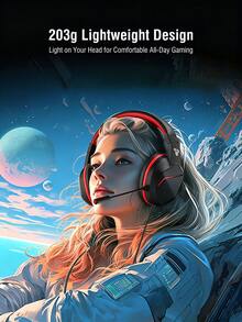 Headset Gaming Stereo FANTECH, Headset Gaming Berkabel, Panjang Kabel 6 kaki, Headphone Over-Ear Peredam Kebisingan dengan Mikrofon - Markas Besar 54 - View 5