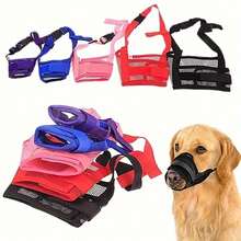 1 Pc Dog Muzzle, Soft Mesh Muzzles For Small Medium Large Dogs Chihuahua Poodle Husky Labrador Retriever, Breathable Dog Mouth Guard For Biting Chewing Grooming, Allow Panting Drinking - Multicolor - View 6