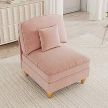 Windsor-Sofa Ohne Armlehne Chenille Mit 1 Kissen - Rosa - 粉色 - 查看 2