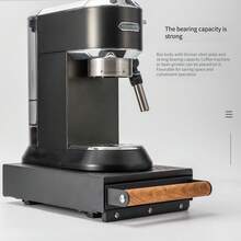 Star Map Thickened Stainless Steel Drawer Silent Knock Box Pull Out Wood Handle Espresso Coffee Ground Container Bar Cafe Accessory - Black - View 4