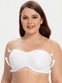 MELENECA Women's Strapless Minimizer Multiway For Large Bust Unlined Seemless Underwire Bandeau Bra - White - View 5