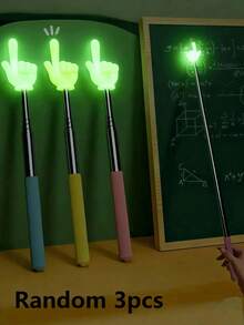 3pcs Retractable Thumb Reading Stick, Retractable Finger Pointer, Special Guide Stick For Teachers, Multi-Color High Aesthetics, Compact And Portable, Suitable For Home Reading, Blackboard And Piano Teaching Assistant Tool - Multi-color - View 12