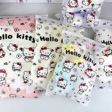 SANRIO 1pc Transparent Waterproof Zipper Storage Bag With Hello Kitty Print, Portable Travel Luggage Sorting Pouch For Underwear, Socks & Cosmetics - Travel Storage Bag - View 5