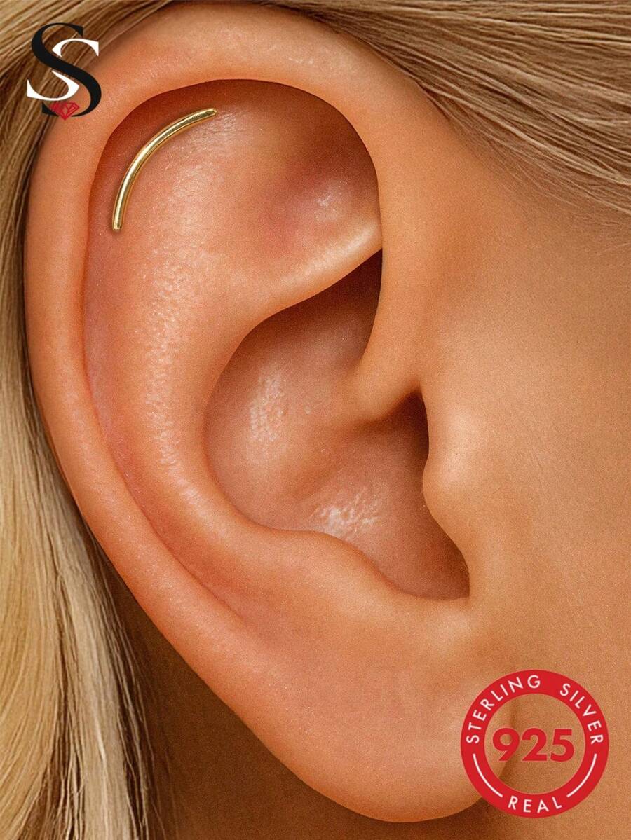 1pc 16G Mini Push-Pin Style Lip Stud, Flat Double Gem Earrings, Cartilage Earrings, Helix Earrings, Nose Stud