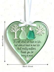 1/3pcs Heart-Shaped Acrylic Friendship Pendant, Bohemian 2D Flat Inspirational Text Charm, Home Decor, Room Decoration, Women's Gift, Meaningful Best Friend Keepsake, Birthday Gift, Backpack & Car Rearview Mirror Hanging Ornament, Wedding & Valentine's Day Pendant, Back To School Essential - Multicolor - View 10