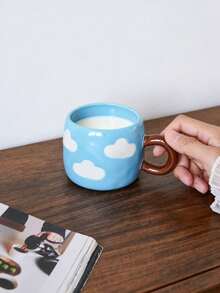 1pc 210ml Striped Ceramic Mug, Hand-Painted Polka Dot Coffee Cup; Elegant And Fashionable; Suitable For Home Decor And Tableware; Suitable For Serving Cold Drinks At Parties; Suitable As A Drinking Cup For Living Room Or Bedroom; Exquisite Gift - Multicolor - View 17